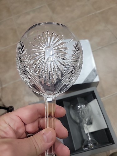 2 Waterford Crystal Millennium Prosperity Toasting Balloon Wine Goblets NIB - Picture 5 of 13