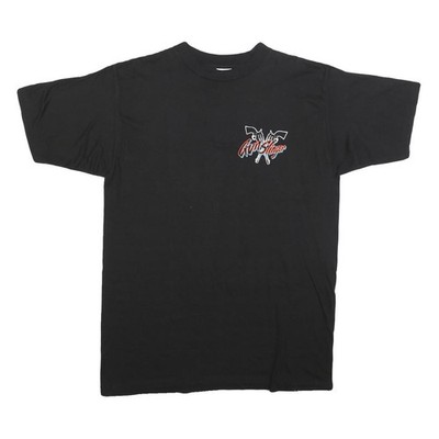 BACK ALLEY Single Stitch Herren Schwarz Gunslinger Grafik T-Shirt XL Kurzarm