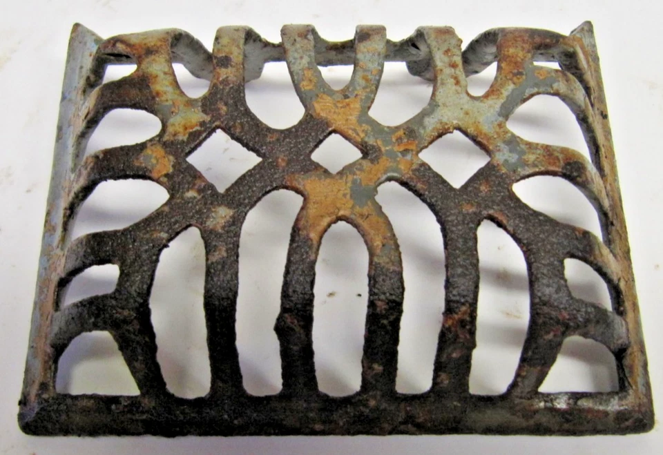 PORTE SAVON ANCIEN EN FONTE EMAILLE BLEU TURQUOISE A SUSPENDRE - Photo 3/4