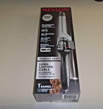 NEW REVLON PERFECT HEAT 3X CERAMIC 1" CURLING IRON 400  30 HEAT SETTINGS RV051