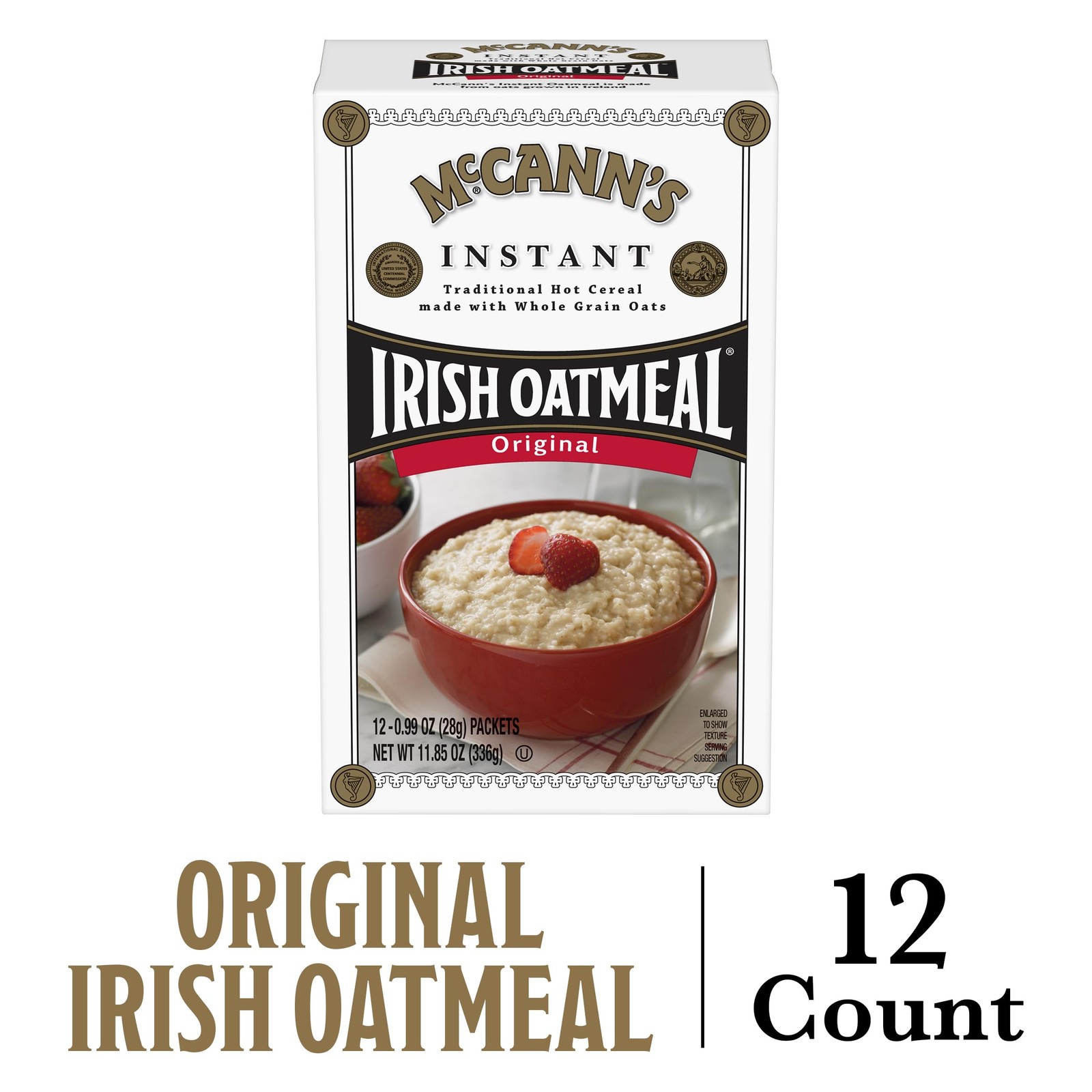 Instant Irish Oatmeal 12 Packets - Quick, Healthy Breakfast Option