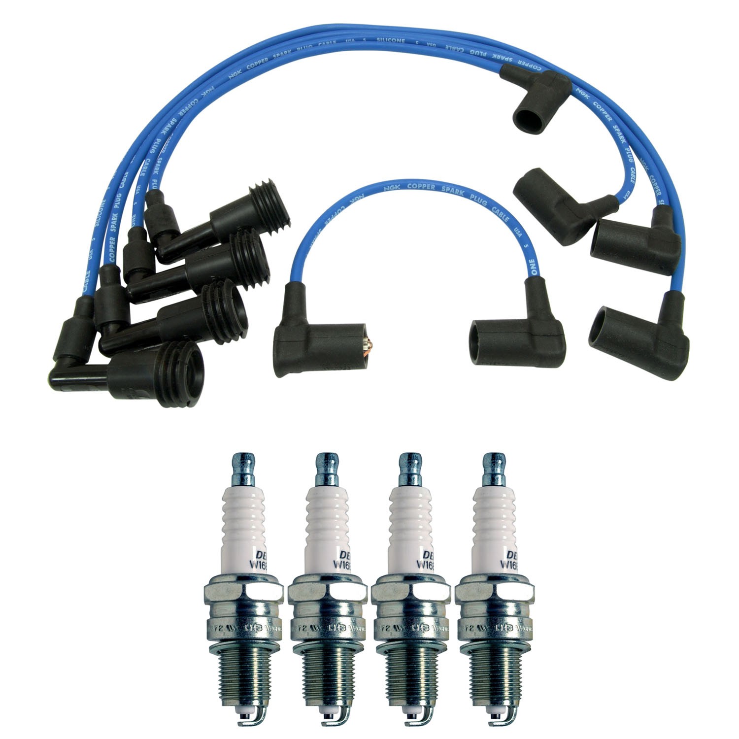 NGK Wire Set  Denso 4 Standard Spark Plugs Kit for 944 2.5L L4 Vin A Gap 0.032