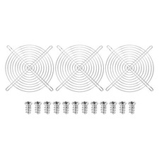 3 Pcs 180mm Fan Finger Grill Metal Ventilation Grill Cover with Screws, Silver