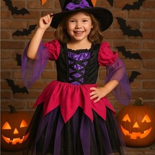 Disguise Witch Costume - Fuchsia, Violet, and Black