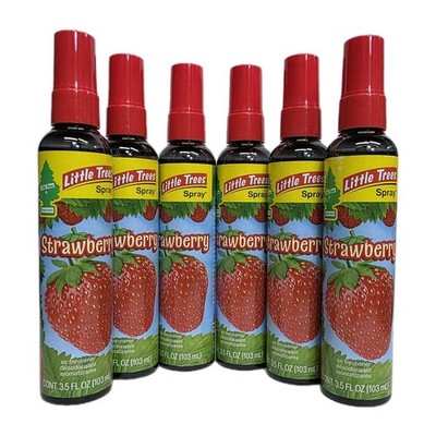 Little Trees 3.5oz Pump Spray Car, Home, Office Air Freshener, Strawberry 6 Pack