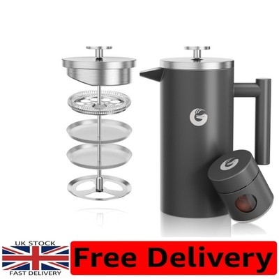 Klassische French Press mit Mini Vorratsdose - Brühen Sie mühelos heißen & kalten Kaffee