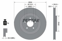 2X Textar Bremsscheibe 92238305 FüR Audi Porsche VW