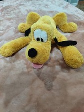 Disney Pluto Bean Bag Plush 8" Laying, Stuffed Animal, Soft Toy Dog