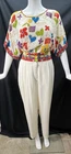 Vtg 90s PLATINUM Dorothy Schoelen Abstract Art To Wear Set Top Pants Resort 14