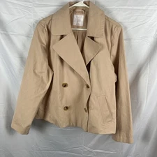 LC Lauren Conrad Double Breasted Short Trench Jacket  Peach/blush Large
