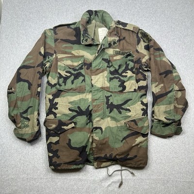 Vintage U.S Army Cold Weather Field Jacket Coat Camouflage Pattern Medium Long