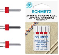 Sewing Machine Needles: Universal Twin: Assortment: 75 11 -90 14 : 3 Pieces