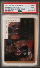 1997 SCORE BOARD INK CREDIBLE BEHIND THE GLASS #BG7 HAKEEM OLAJUWON PSA 9 POP 1