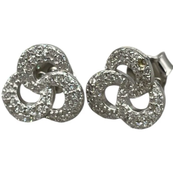 Orecchini A Bottone, Orso Orsetto Con Zirconia, 925 Argento, Per