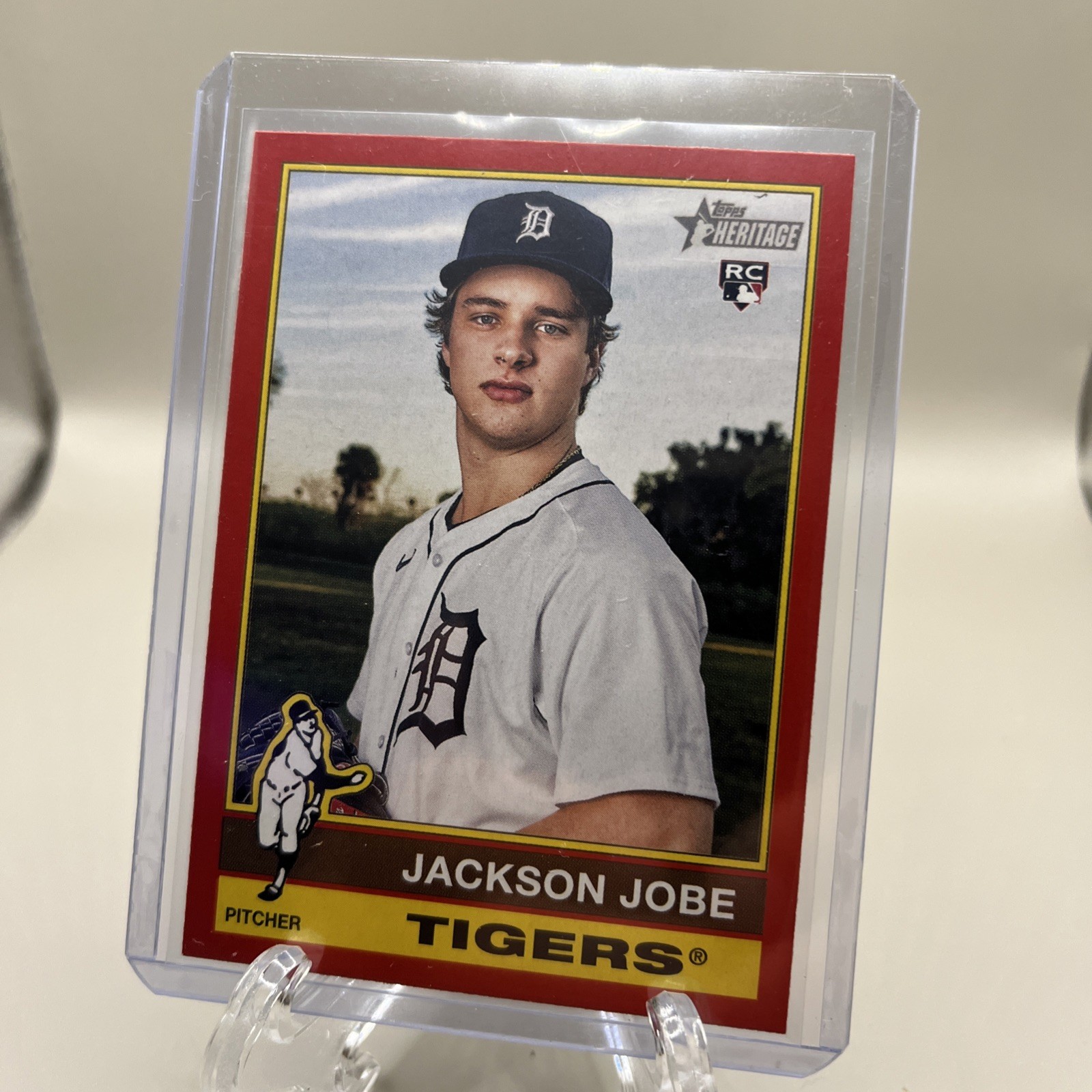 2025 Topps Heritage - Jackson Jobe #389 Red Border (RC)