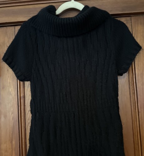 Suéter grande BCBG MAXAZRIA negro cuello capucha manga corta para mujer - Imagen 12 de 17