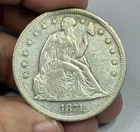 1871 Seated Liberty Dollar Well Detailed Cleaned