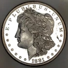 1881 S MORGAN DOLLAR**GEMBU DMPL**DEEP BLK MIRRORS**CLEAN CHEEK NR #64871