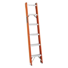 LOUISVILLE LADDER FH1006 Straight Ladder,6 ft.,Fiberglass,Natural 33J679