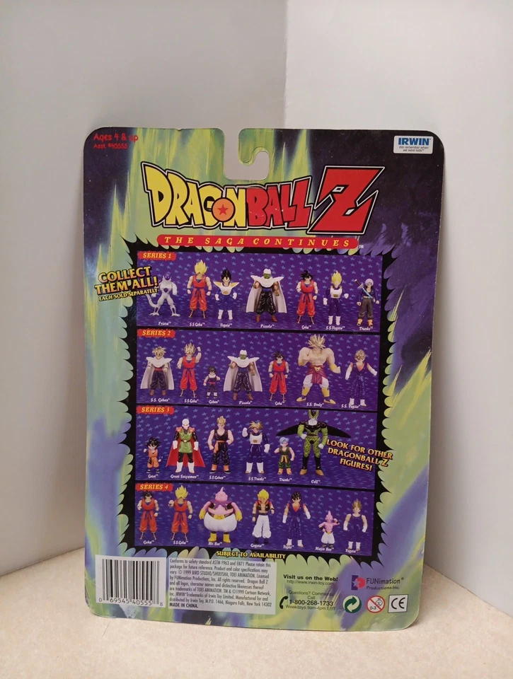 Figura de acción Irwin DragonBall Z 1999 Serie 3 Super Saiyan Trunks nueva sellada Foto 2 de 4