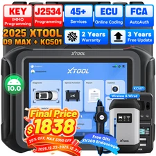 2025 XTOOL D9 MAX KC501 J2534 ECU Programming Auto Scanner Key IMMO Programmer