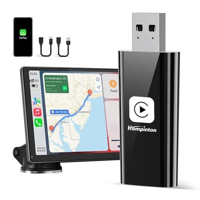 Hempinton Auto Wireless Carplay Adapter for iPhone: Newest Stable Fast and Small