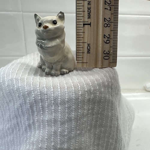 Hagen Renaker miniatura gatto persiano bianco ceramica statuina mini casa delle bambole LEGGI - Foto 13 di 13