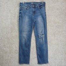 Levis Jeans Womens Size 8 29 Blue Denim Mid Rise Slim Signature Distressed