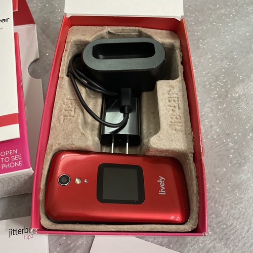 Teléfono celular Lively Jitterbug Flip2 abatible para personas mayores - caja abierta roja - Imagen 7 de 24