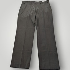 CHAPS Men's 38X31 BLACK Flat Front STRETCH Polyester Blend Dress Pants