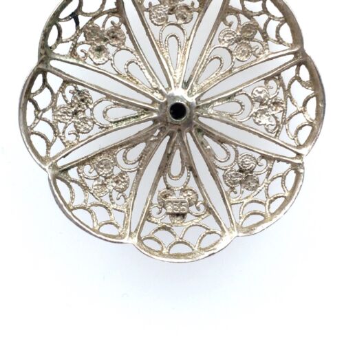 filigran Anhänger 835 Silber antiker handgemachter Damen Schmuck 3.35gr - Picture 11 of 12