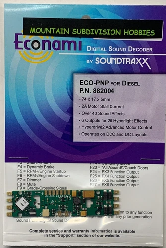 Soundtraxx 882004 Diesel Econami ECO-PNP 2 Amp DCC Sound Decoder | $5 Offer