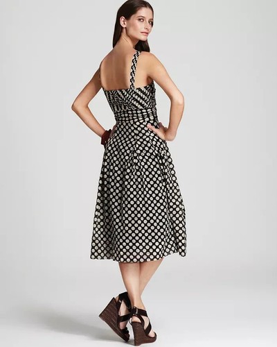 Lafayette 148 New York Mikaela Silk Blend Polka Dot Dress Womens Size 4 - Picture 4 of 7