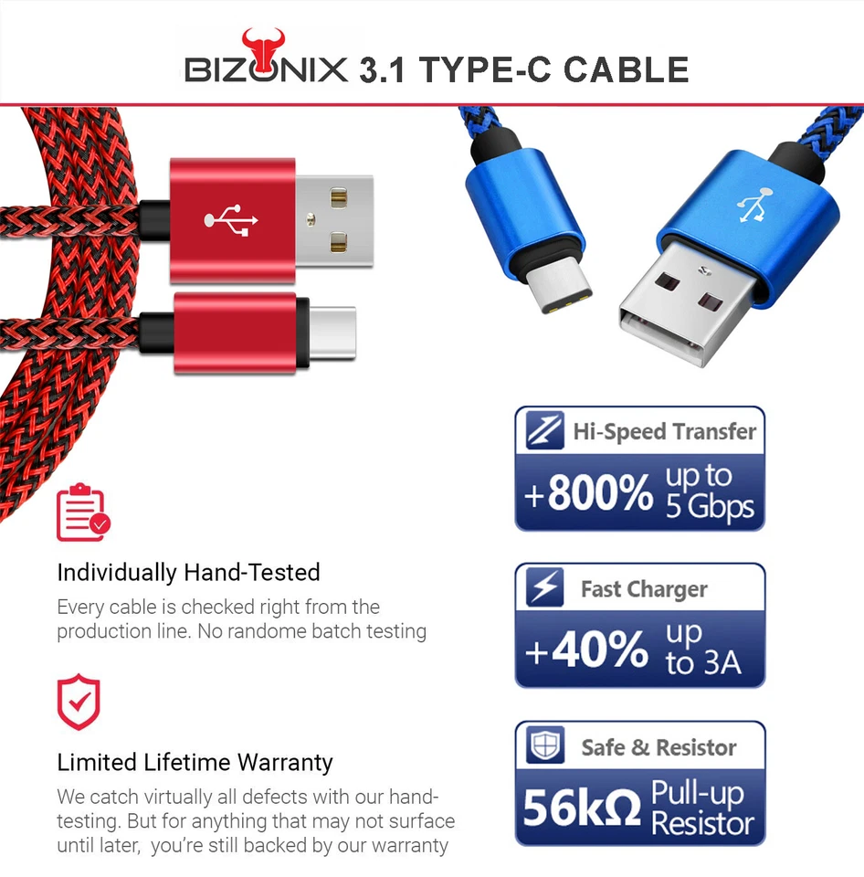 Fast Charging USB C Type C Charger Cable For Samsung S20 S10 S9 S8 Plus Note 20 - image 4 of 4