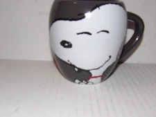Snoopy Peanuts Worldwide Round Coffee Tea Mug Gray Bloated Mug