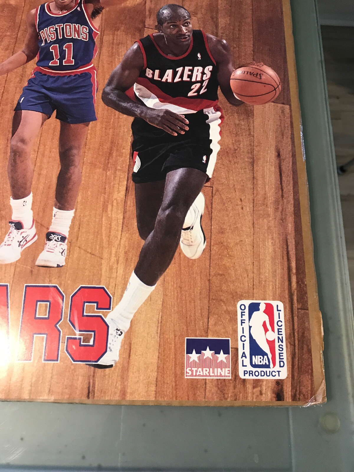 RARE NBA SUPERSTARS 1993 POSTER 34x22 Michael Jordan, Drexler, Robinson, Mullin thumbnail 4