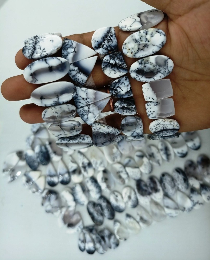 Dendrite Opal Pair Natural Pair Gemstone Lot - handmader Pair Stones 72032 Dendrite Opal Pair Natural Pair Gemstone Lot - handmader Pair Stones 72032