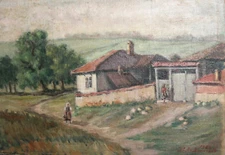 1962 Impressionist landscape oil painting signed