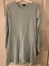 Art Class Girls' Cozy Henley Dress Long Sleeve  Light Green Size XL (14/16)