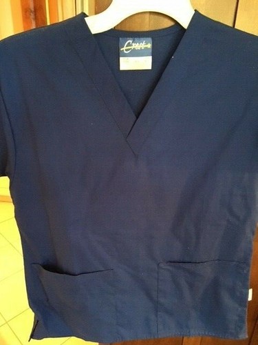 CREST UNIFORMS LADIES SCRUB V NECK TOP NURSING UNIFORM STYLE 110 BLUE XS NEW - Picture 4 of 5