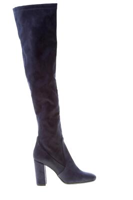 ANNA F. Damenschuhe Overknee Stiefel Wildleder Stretch blau