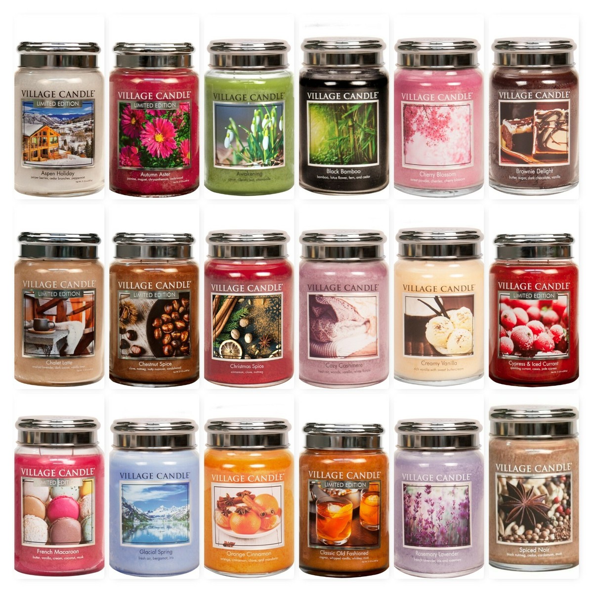 EUR 36,53 kg Village Candle Duftkerze im Glas 602g Kerze 23