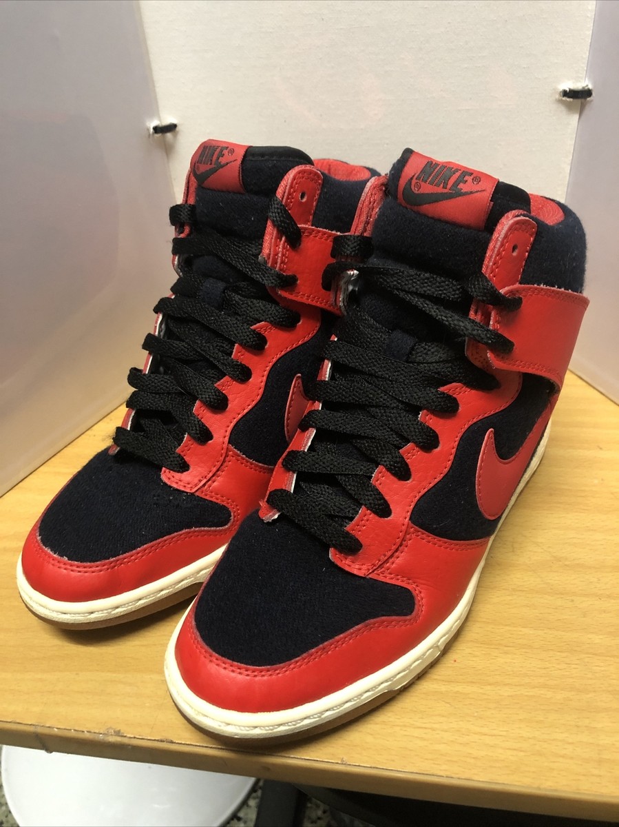 正規店仕入れの Sky Dunk Nike Hi Bred Red Black 8 Size Heel Wedge Hidden その他