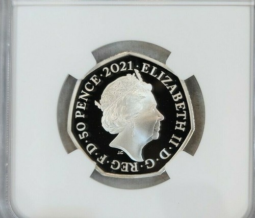 2021 GREAT BRITAIN SILVER 50 PENCE TEMNODONTOSAURUS NGC PF 70 ULTRA CAMEO - Picture 2 of 4