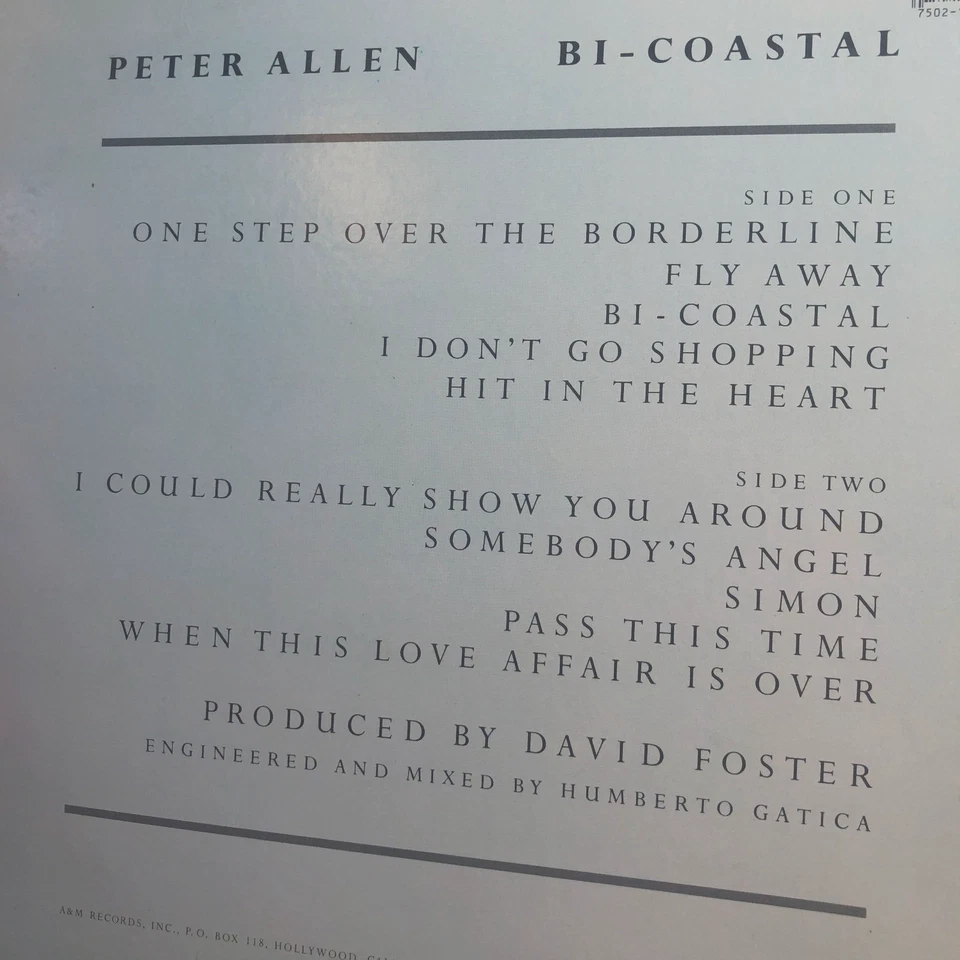 Peter Allen Bi-Coastal LP Vg+ - Image 3 of 4