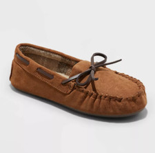 NEW Cat Jack Boys' Lionel Breathable Moccasin Slippers Chestnut Size 5