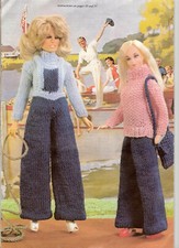 Knitting pattern copy 1090.   Dolls clothes outfit for Barbie Sindy etc.  4ply