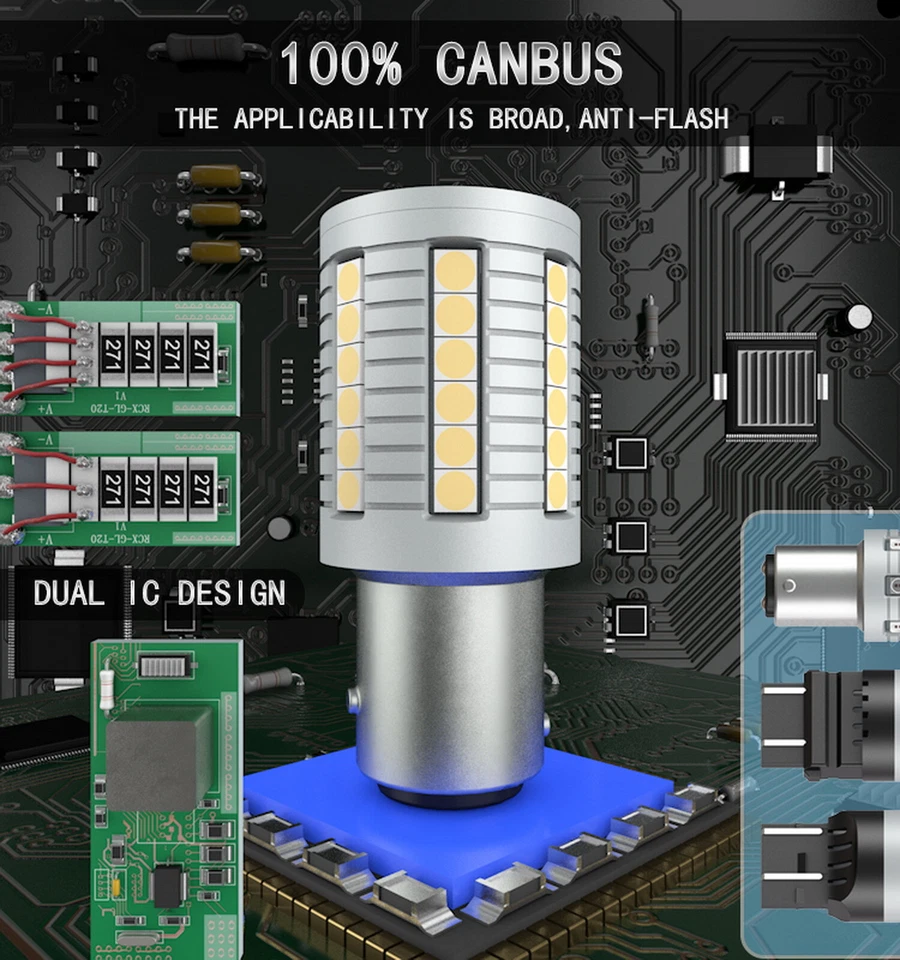 Pour Renault Feu arrière Stop Ampoules Canbus ANTI ERREUR LED P21/5W Xenon Blanc - Photo 2/4