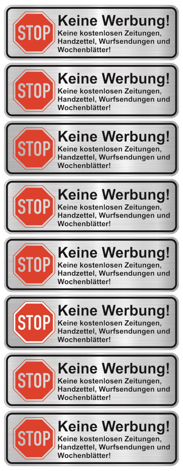 2er-Set Aufkleber BTTE KENE WERBUNG Für Den Brefkasten, 60mm