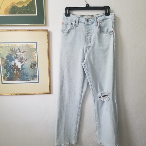 Levi's Ribcage Straight Ankle Jeans Gr. 30 High Rise Button Fly Light Wash - Bild 8 von 10